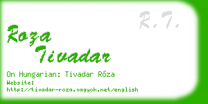 roza tivadar business card